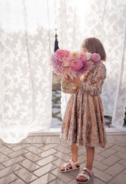 Rose Gold Velvet Flower Girl Dress